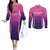Custom Germany Football Couples Matching Off The Shoulder Long Sleeve Dress and Long Sleeve Button Shirt 2024 Nationalelf - Pink Version