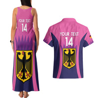 Custom Germany Football Couples Matching Tank Maxi Dress and Hawaiian Shirt 2024 Nationalelf - Pink Version - Wonder Print Shop