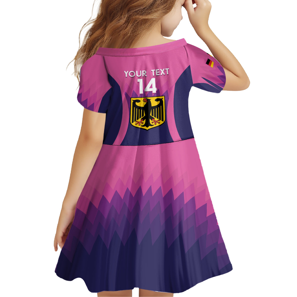 Custom Germany Football Family Matching Long Sleeve Bodycon Dress and Hawaiian Shirt 2024 Nationalelf - Pink Version - Wonder Print Shop