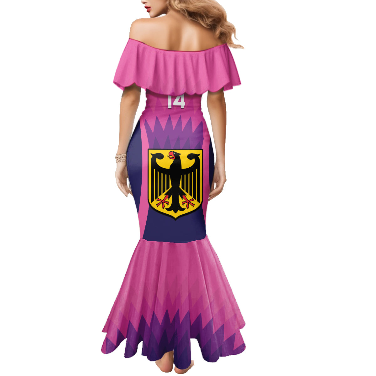 Custom Germany Football Family Matching Mermaid Dress and Hawaiian Shirt 2024 Nationalelf - Pink Version - Wonder Print Shop