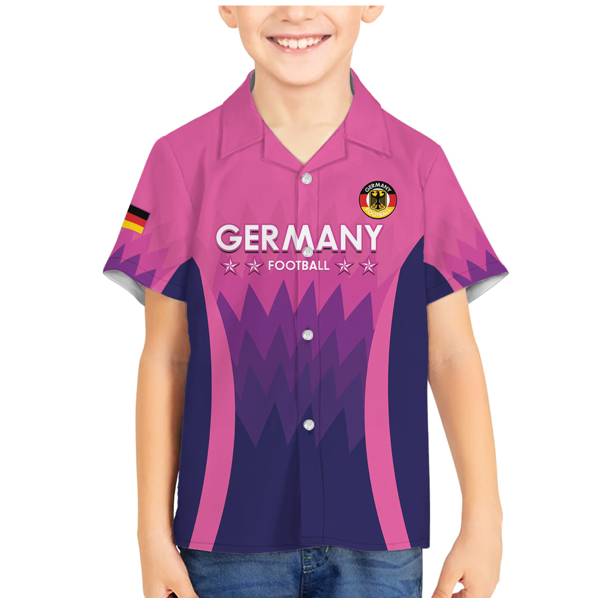 Custom Germany Football Family Matching Mermaid Dress and Hawaiian Shirt 2024 Nationalelf - Pink Version - Wonder Print Shop
