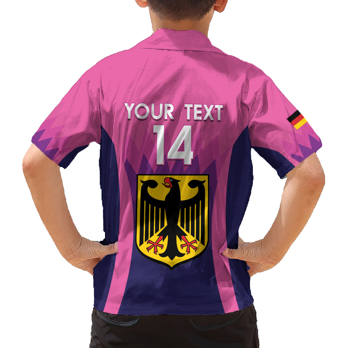 Custom Germany Football Family Matching Off The Shoulder Long Sleeve Dress and Hawaiian Shirt 2024 Nationalelf - Pink Version - Wonder Print Shop