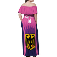 Custom Germany Football Family Matching Off Shoulder Maxi Dress and Hawaiian Shirt 2024 Nationalelf - Pink Version - Wonder Print Shop