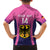 Custom Germany Football Family Matching Off Shoulder Short Dress and Hawaiian Shirt 2024 Nationalelf - Pink Version - Wonder Print Shop