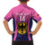 Custom Germany Football Family Matching Short Sleeve Bodycon Dress and Hawaiian Shirt 2024 Nationalelf - Pink Version - Wonder Print Shop