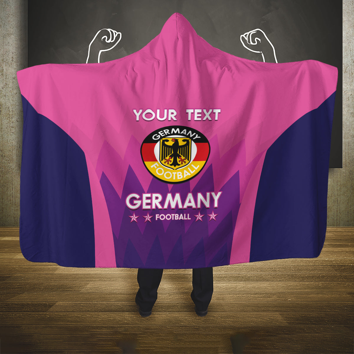 Custom Germany Football Hooded Blanket 2024 Nationalelf - Pink Version