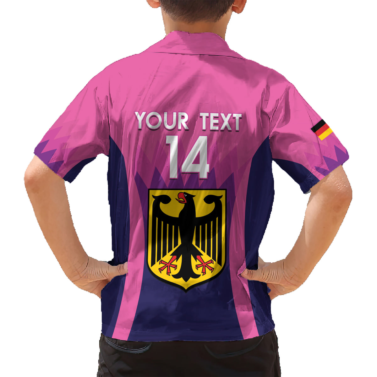 Custom Germany Football Kid Hawaiian Shirt 2024 Nationalelf - Pink Version - Wonder Print Shop