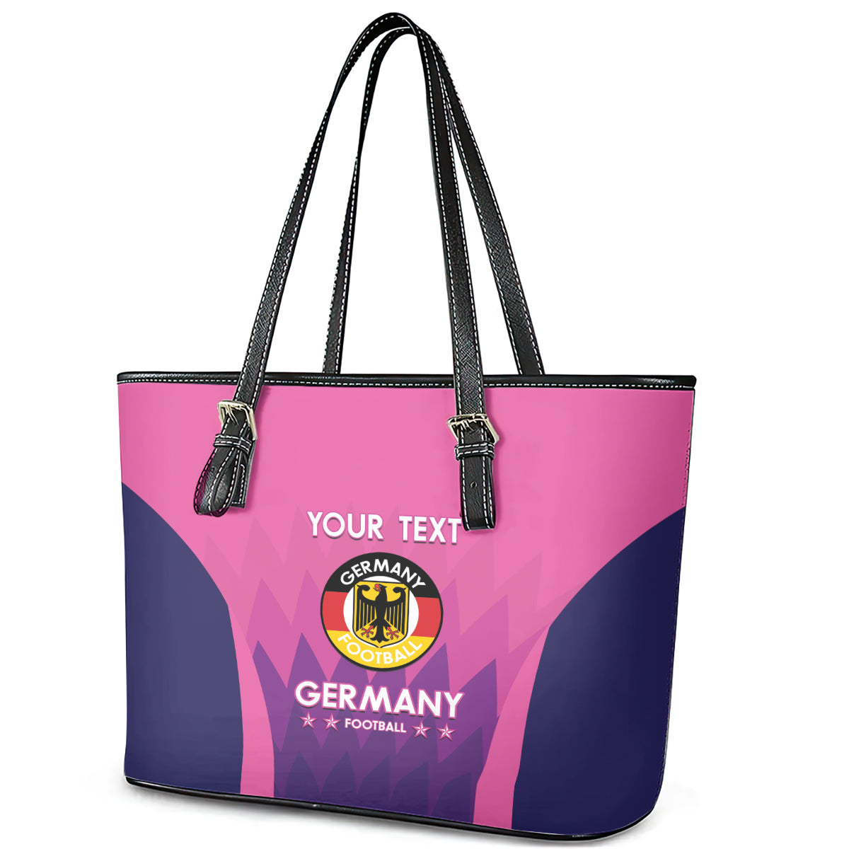 Custom Germany Football Leather Tote Bag 2024 Nationalelf - Pink Version - Wonder Print Shop
