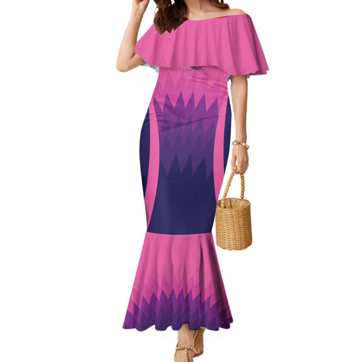 Custom Germany Football Mermaid Dress 2024 Nationalelf - Pink Version - Wonder Print Shop