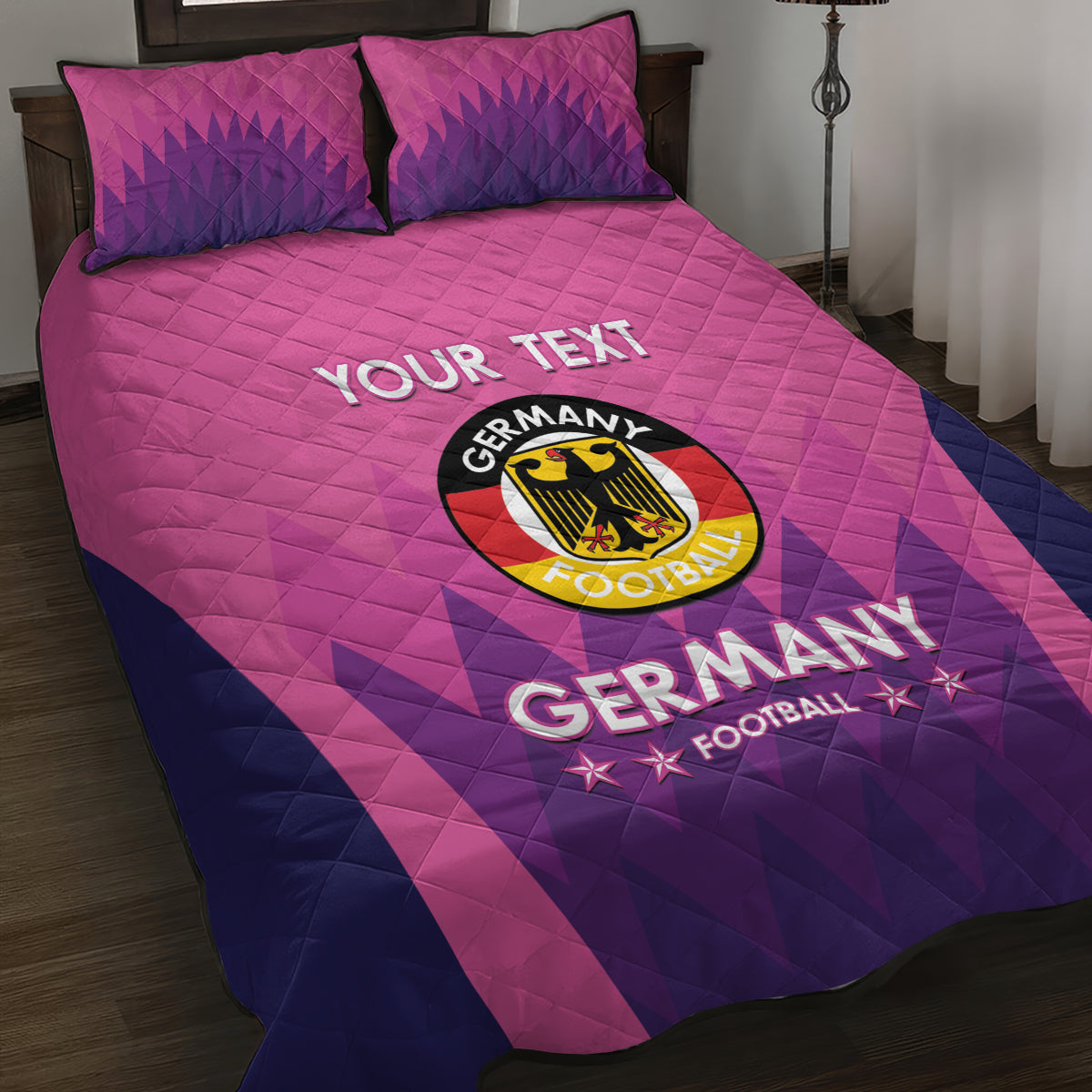 Custom Germany Football Quilt Bed Set 2024 Nationalelf - Pink Version