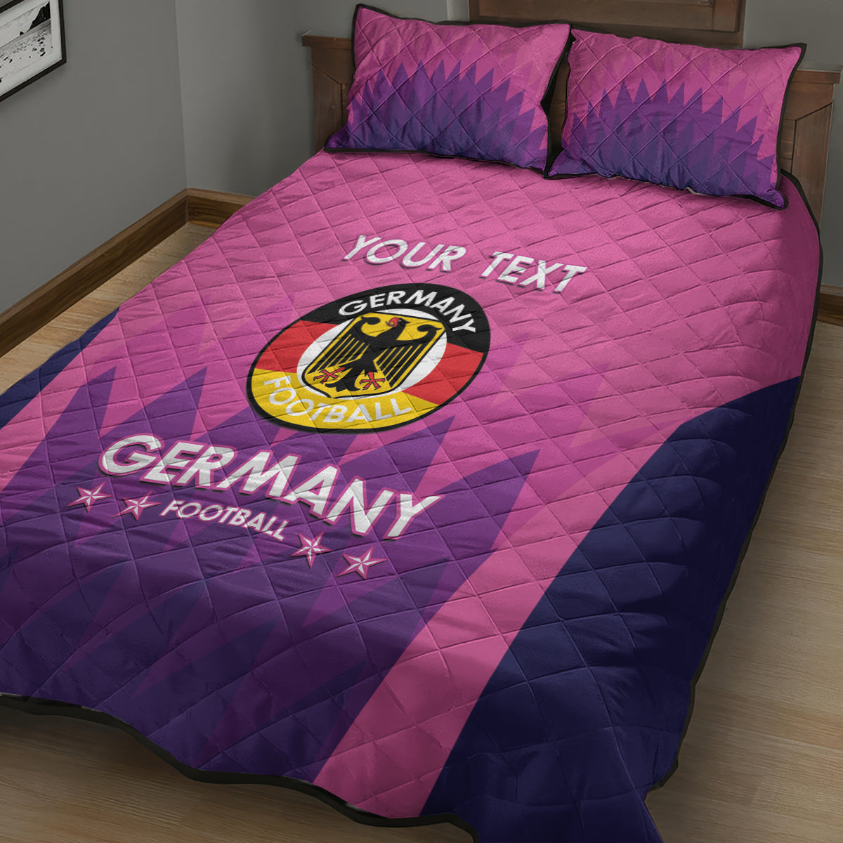 Custom Germany Football Quilt Bed Set 2024 Nationalelf - Pink Version - Wonder Print Shop