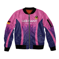 Custom Germany Football Sleeve Zip Bomber Jacket 2024 Nationalelf - Pink Version - Wonder Print Shop