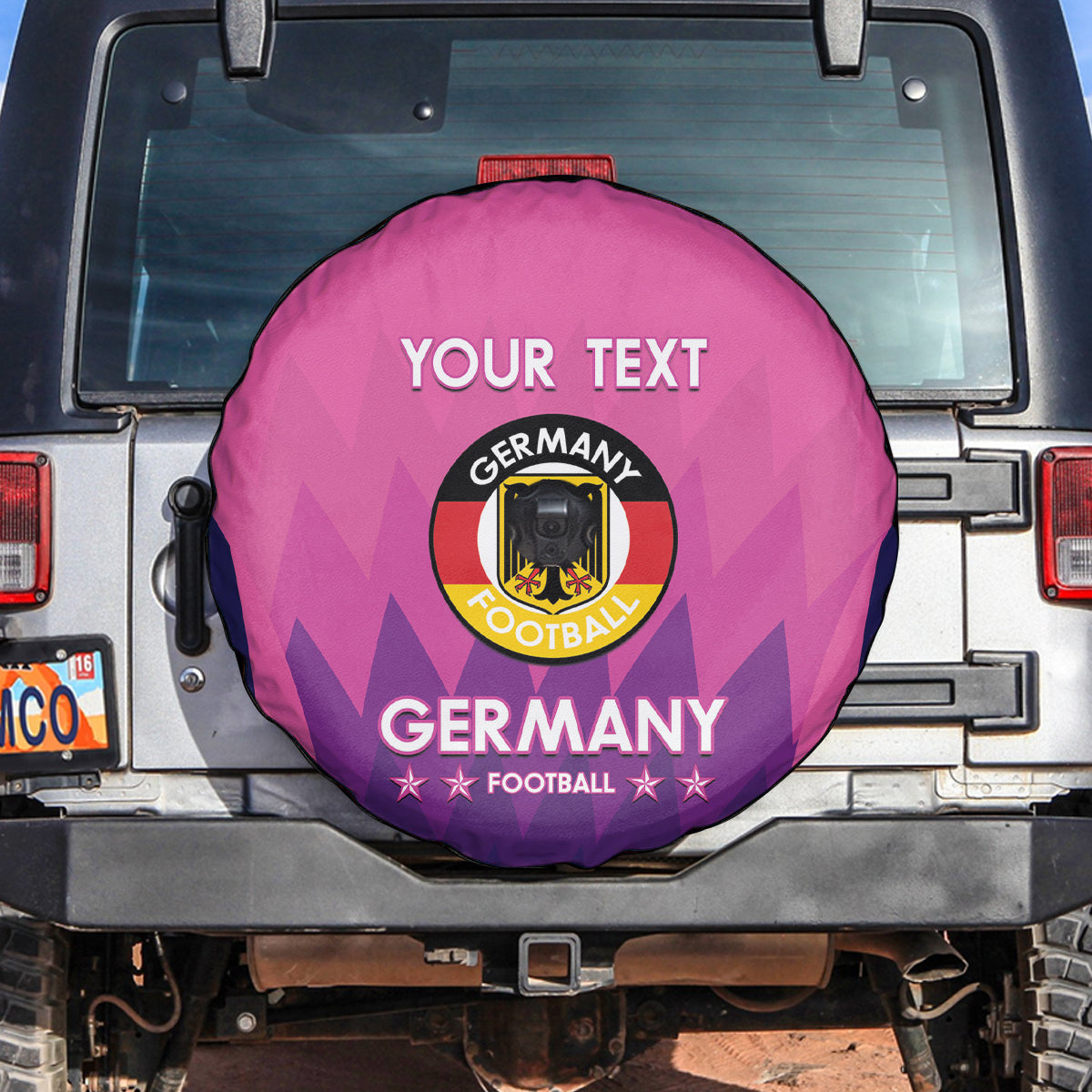 Custom Germany Football Spare Tire Cover 2024 Nationalelf - Pink Version - Wonder Print Shop