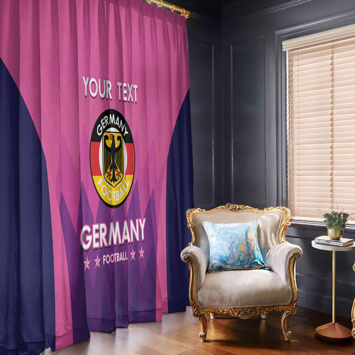 Custom Germany Football Window Curtain 2024 Nationalelf - Pink Version - Wonder Print Shop