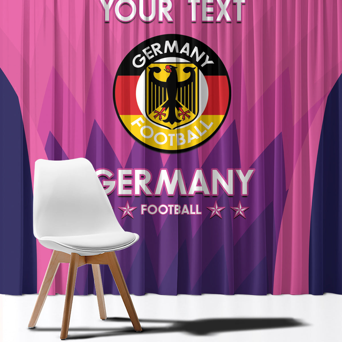 Custom Germany Football Window Curtain 2024 Nationalelf - Pink Version - Wonder Print Shop