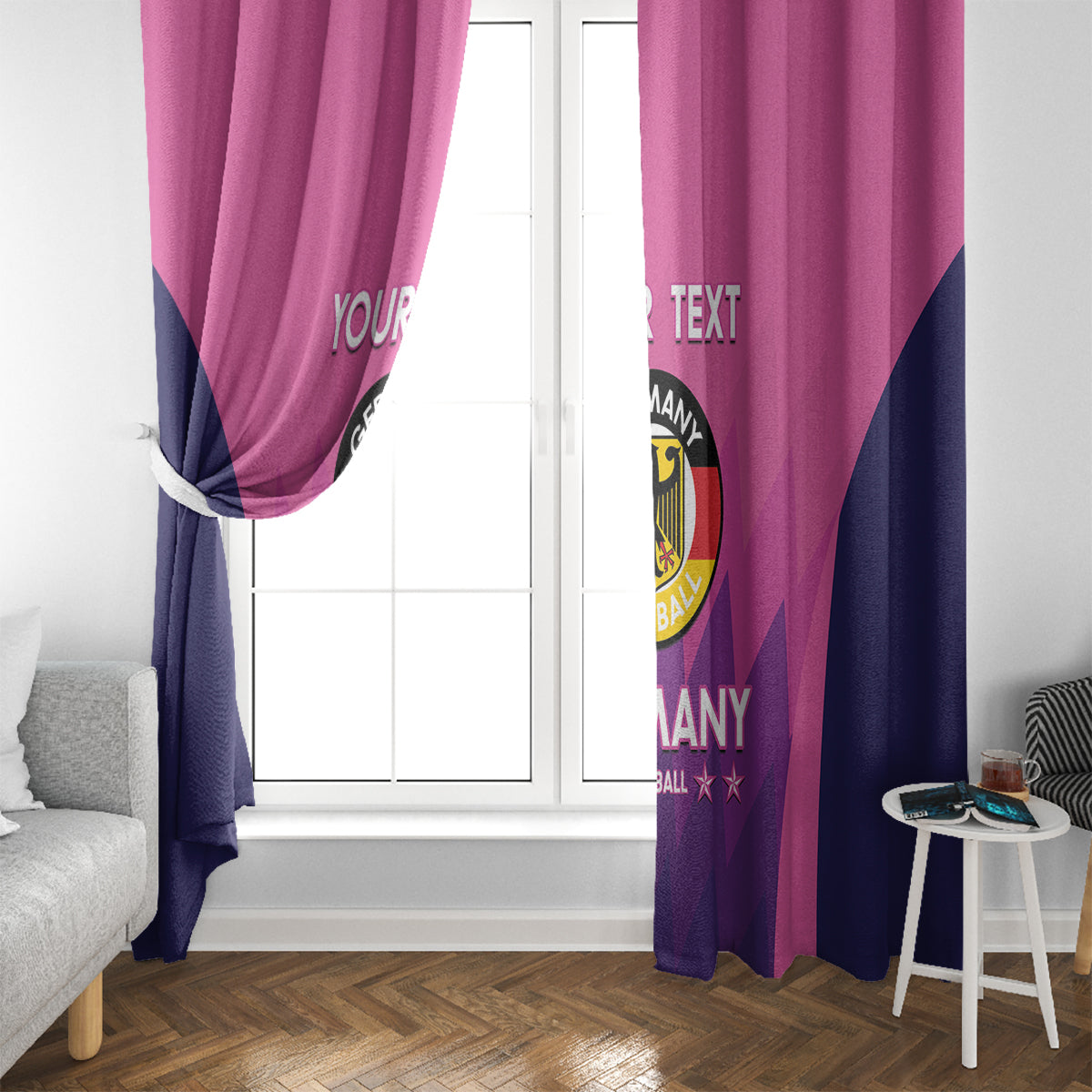 Custom Germany Football Window Curtain 2024 Nationalelf - Pink Version - Wonder Print Shop