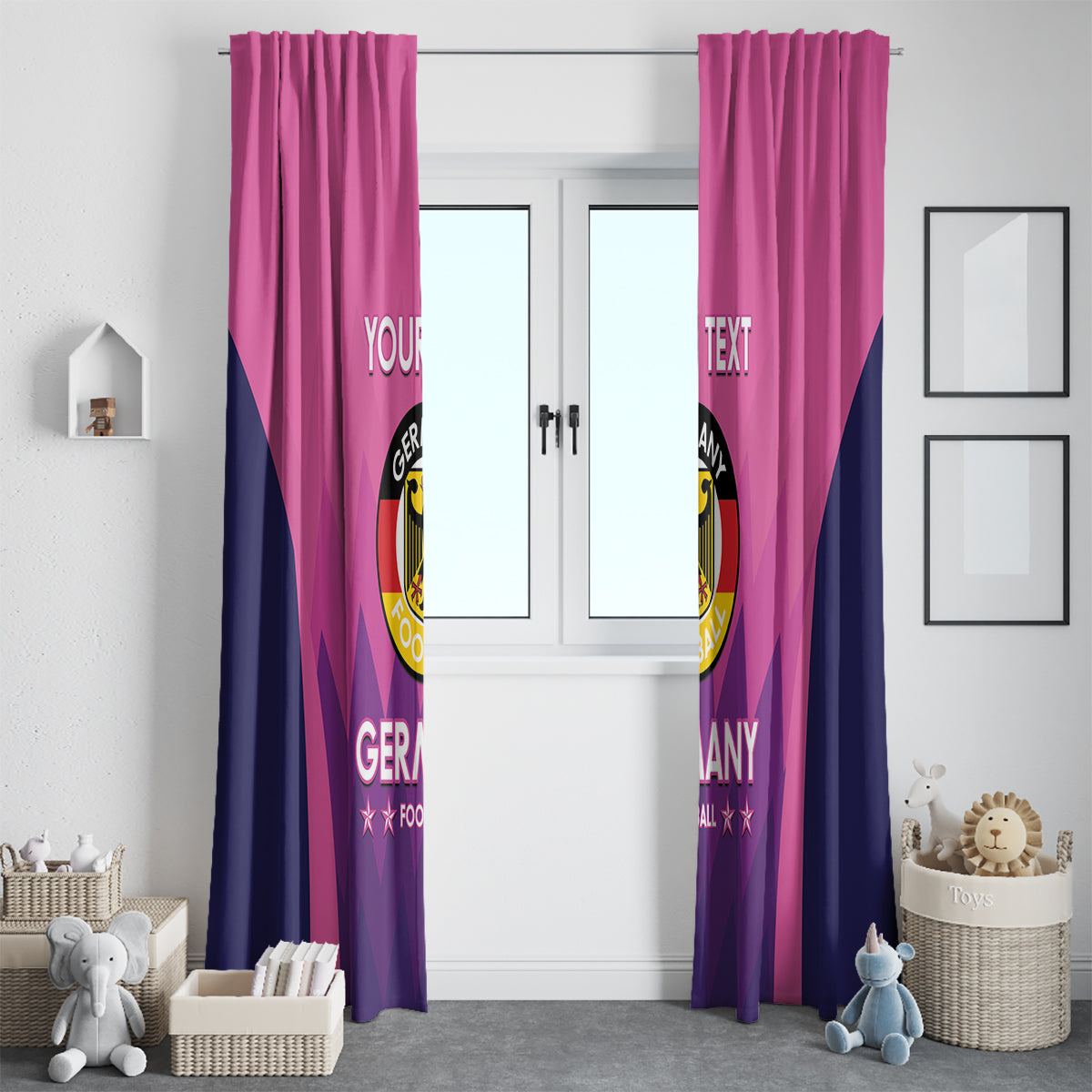 Custom Germany Football Window Curtain 2024 Nationalelf - Pink Version - Wonder Print Shop
