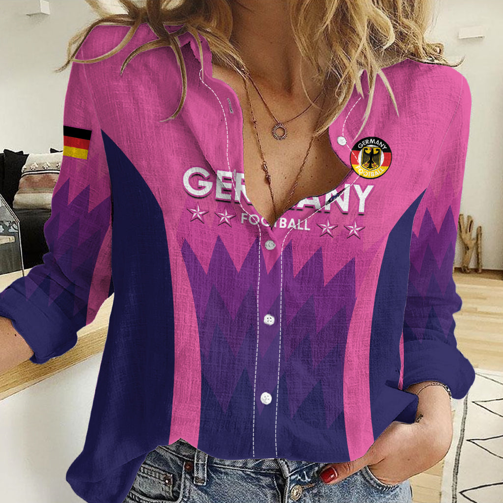 Custom Germany Football Women Casual Shirt 2024 Nationalelf - Pink Version - Wonder Print Shop