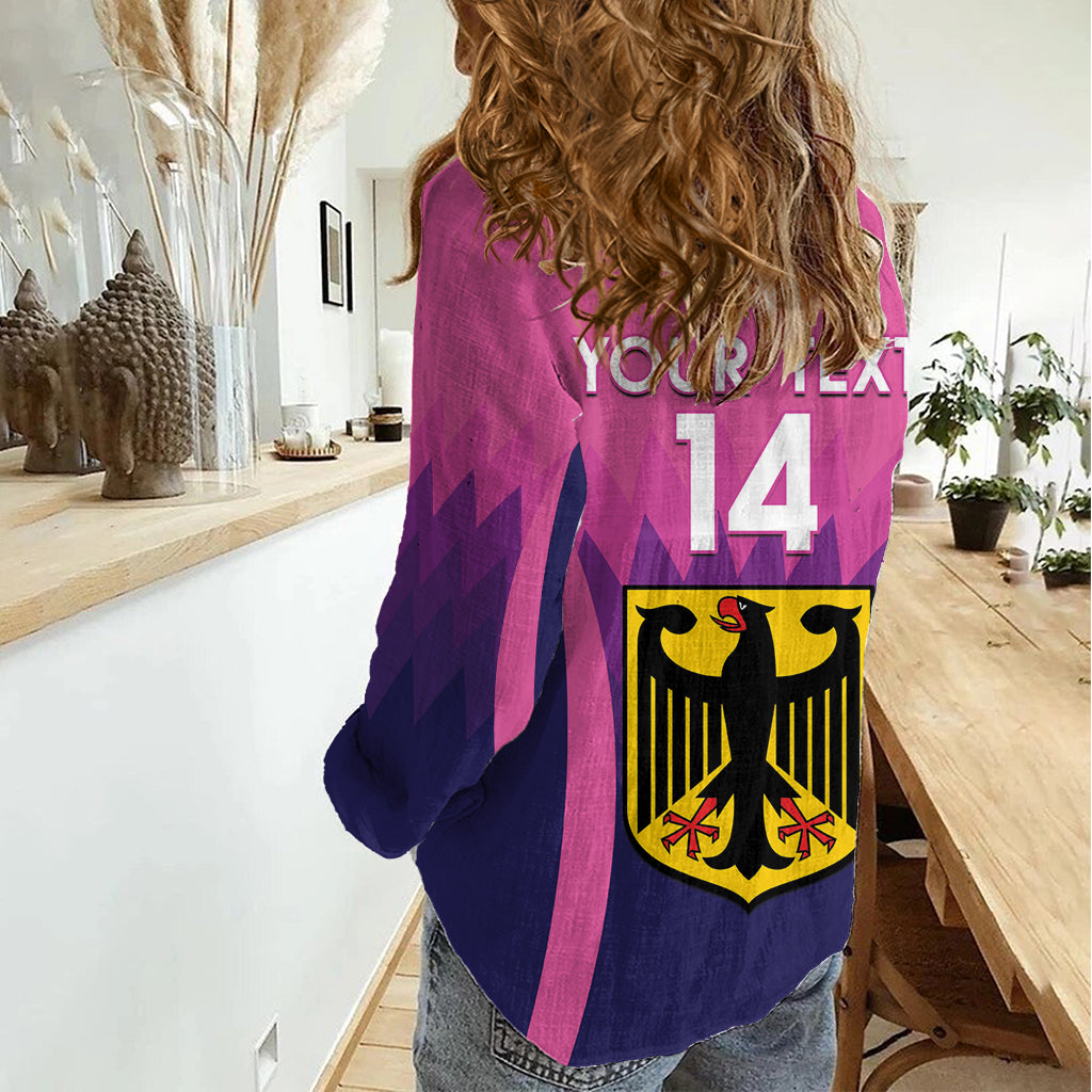 Custom Germany Football Women Casual Shirt 2024 Nationalelf - Pink Version - Wonder Print Shop