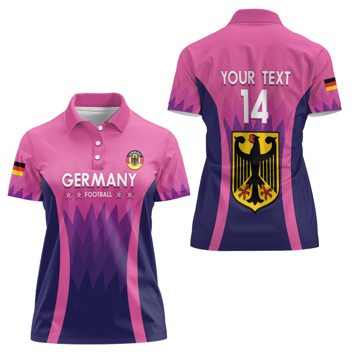 Custom Germany Football Women Polo Shirt 2024 Nationalelf - Pink Version - Wonder Print Shop