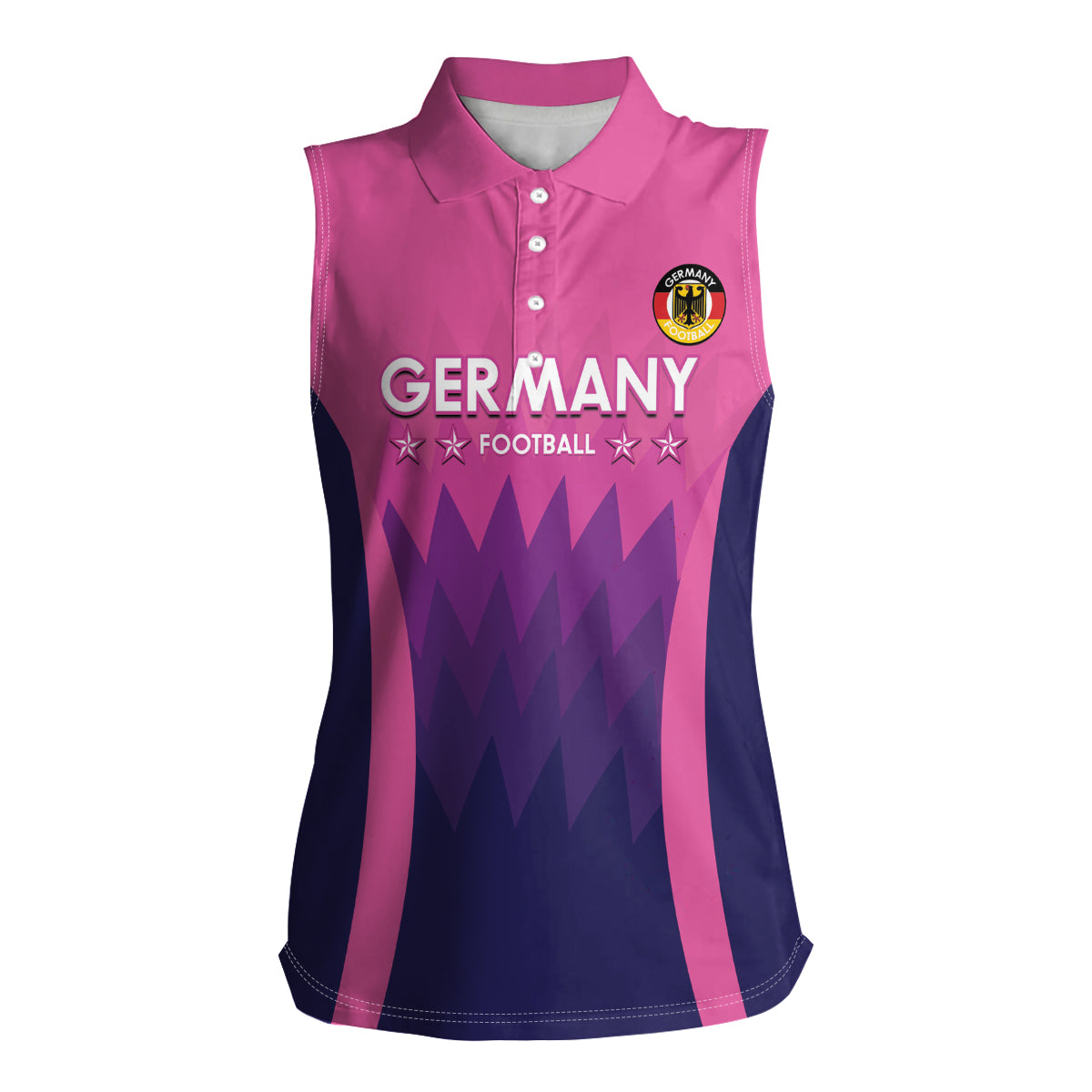Custom Germany Football Women Sleeveless Polo Shirt 2024 Nationalelf - Pink Version - Wonder Print Shop