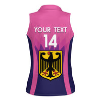 Custom Germany Football Women Sleeveless Polo Shirt 2024 Nationalelf - Pink Version - Wonder Print Shop