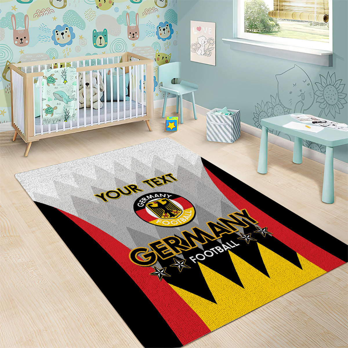 Custom Germany Football Area Rug 2024 Nationalelf - White Version - Wonder Print Shop