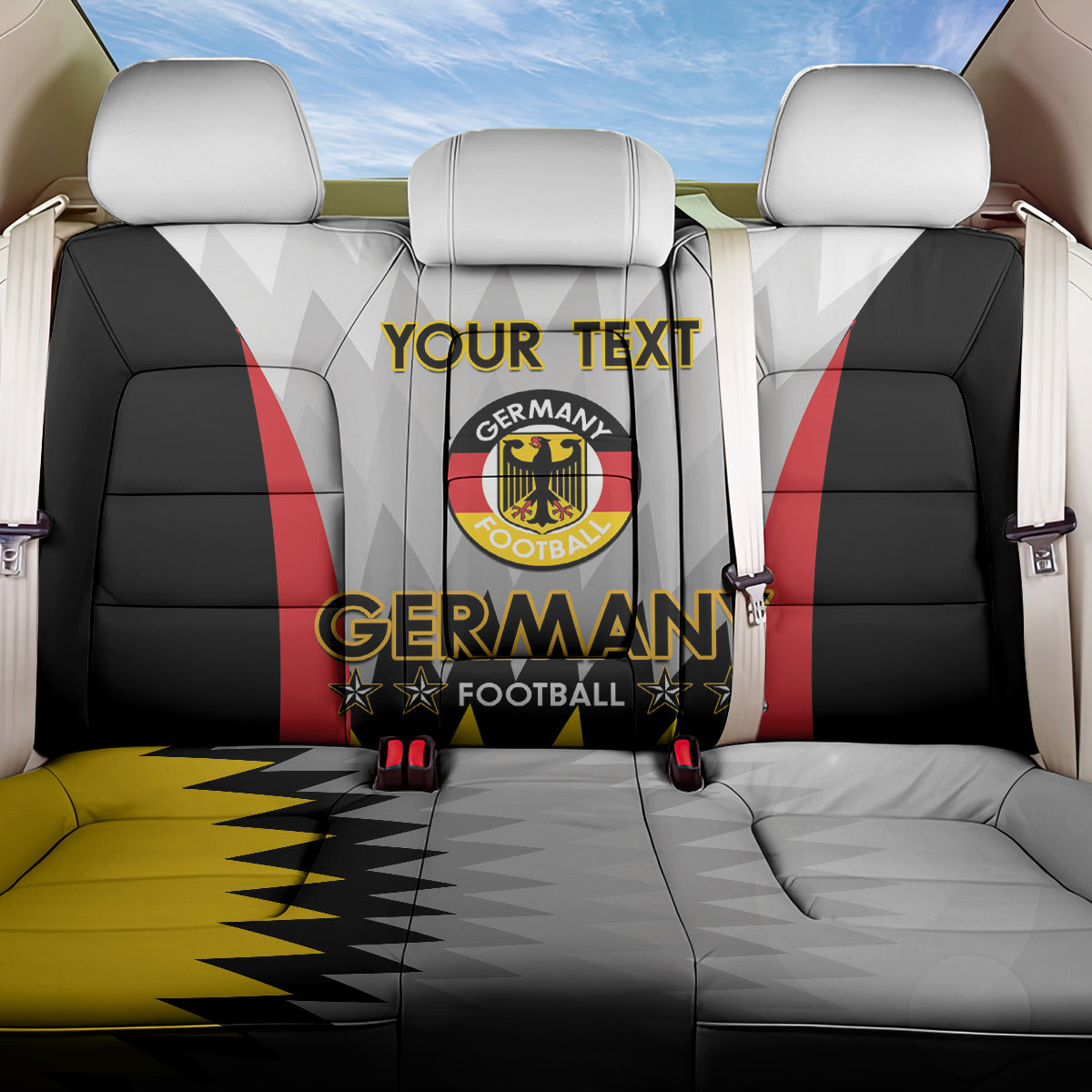 Custom Germany Football Back Car Seat Cover 2024 Nationalelf - White Version - Wonder Print Shop