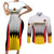 Custom Germany Football Couples Matching Short Sleeve Bodycon Dress and Long Sleeve Button Shirt 2024 Nationalelf - White Version - Wonder Print Shop