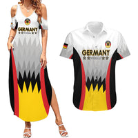 Custom Germany Football Couples Matching Summer Maxi Dress and Hawaiian Shirt 2024 Nationalelf - White Version - Wonder Print Shop