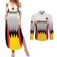 Custom Germany Football Couples Matching Summer Maxi Dress and Long Sleeve Button Shirt 2024 Nationalelf - White Version - Wonder Print Shop
