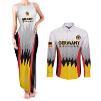 Custom Germany Football Couples Matching Tank Maxi Dress and Long Sleeve Button Shirt 2024 Nationalelf - White Version - Wonder Print Shop