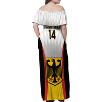 Custom Germany Football Family Matching Off Shoulder Maxi Dress and Hawaiian Shirt 2024 Nationalelf - White Version - Wonder Print Shop