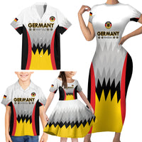 Custom Germany Football Family Matching Short Sleeve Bodycon Dress and Hawaiian Shirt 2024 Nationalelf - White Version - Wonder Print Shop