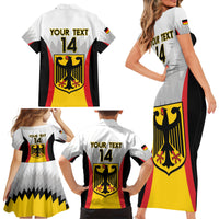 Custom Germany Football Family Matching Short Sleeve Bodycon Dress and Hawaiian Shirt 2024 Nationalelf - White Version - Wonder Print Shop