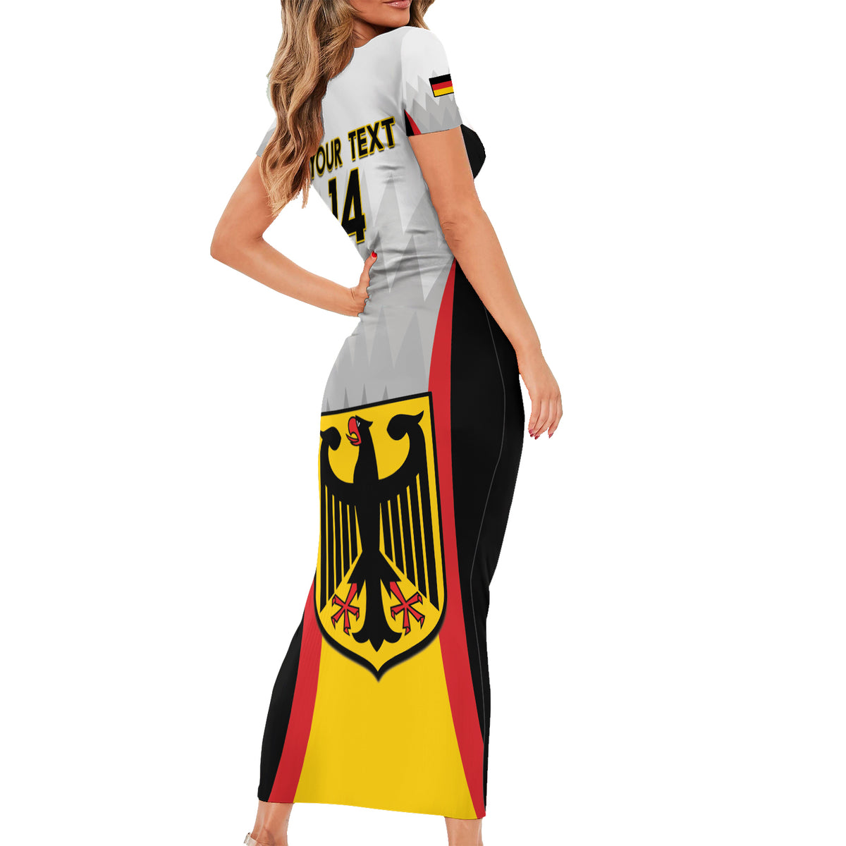 Custom Germany Football Family Matching Short Sleeve Bodycon Dress and Hawaiian Shirt 2024 Nationalelf - White Version - Wonder Print Shop