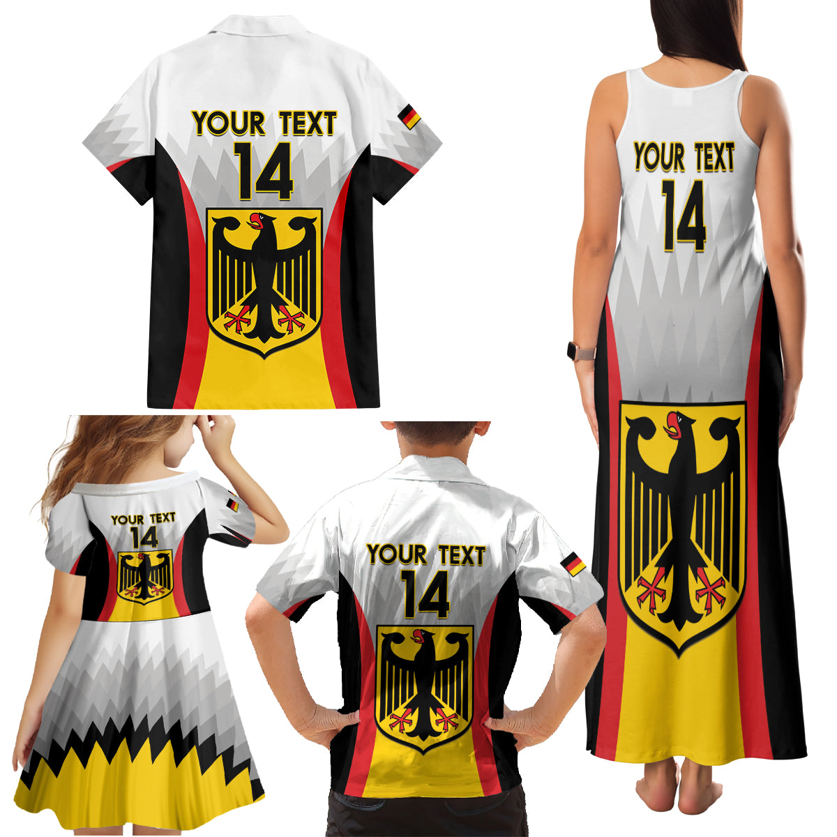 Custom Germany Football Family Matching Tank Maxi Dress and Hawaiian Shirt 2024 Nationalelf - White Version - Wonder Print Shop