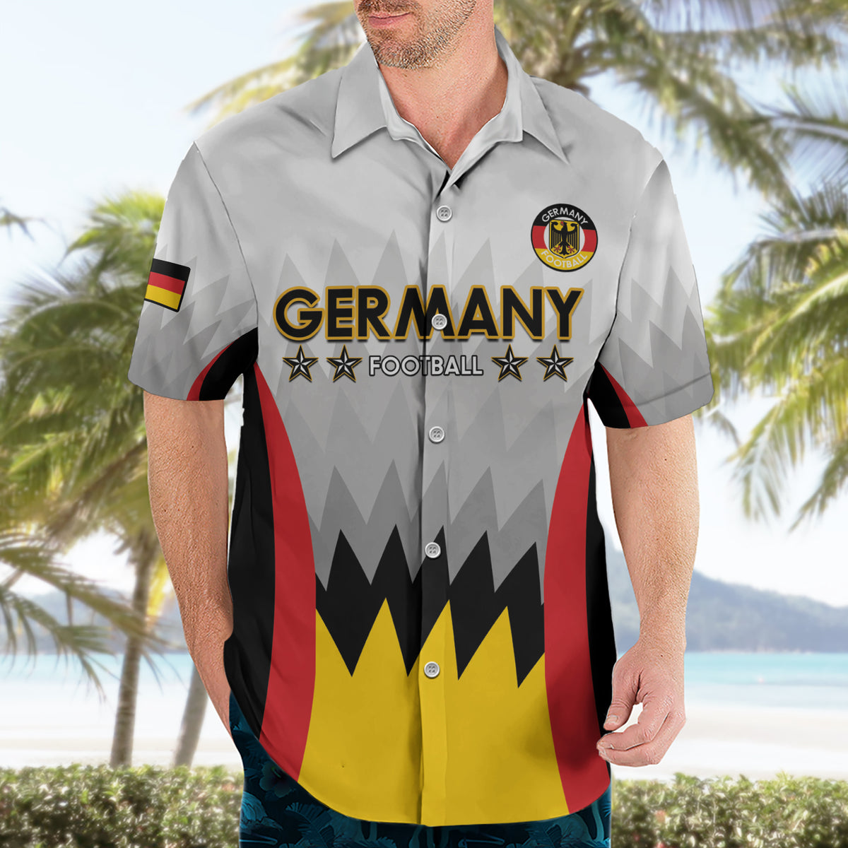 Custom Germany Football Hawaiian Shirt 2024 Nationalelf - White Version - Wonder Print Shop