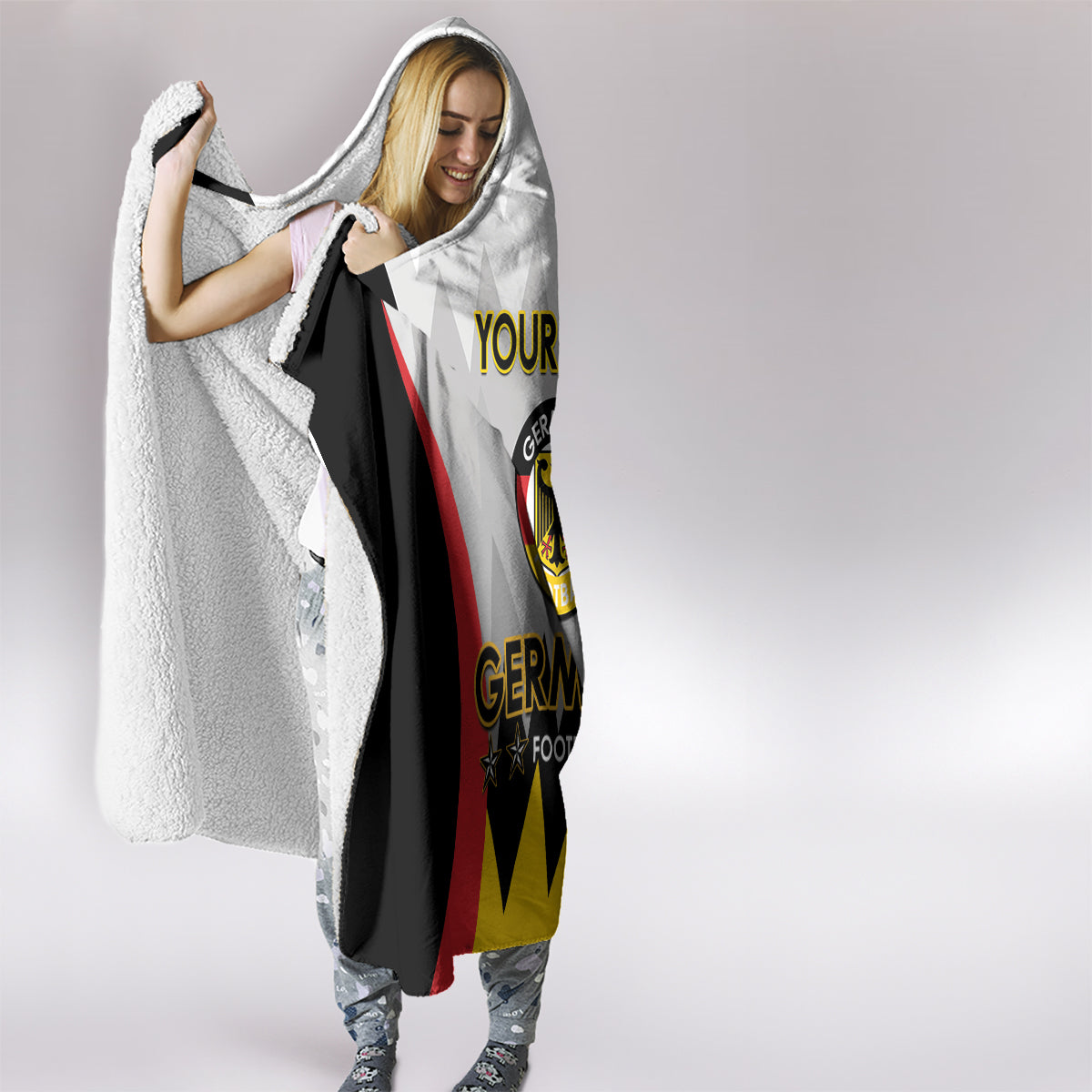 Custom Germany Football Hooded Blanket 2024 Nationalelf - White Version