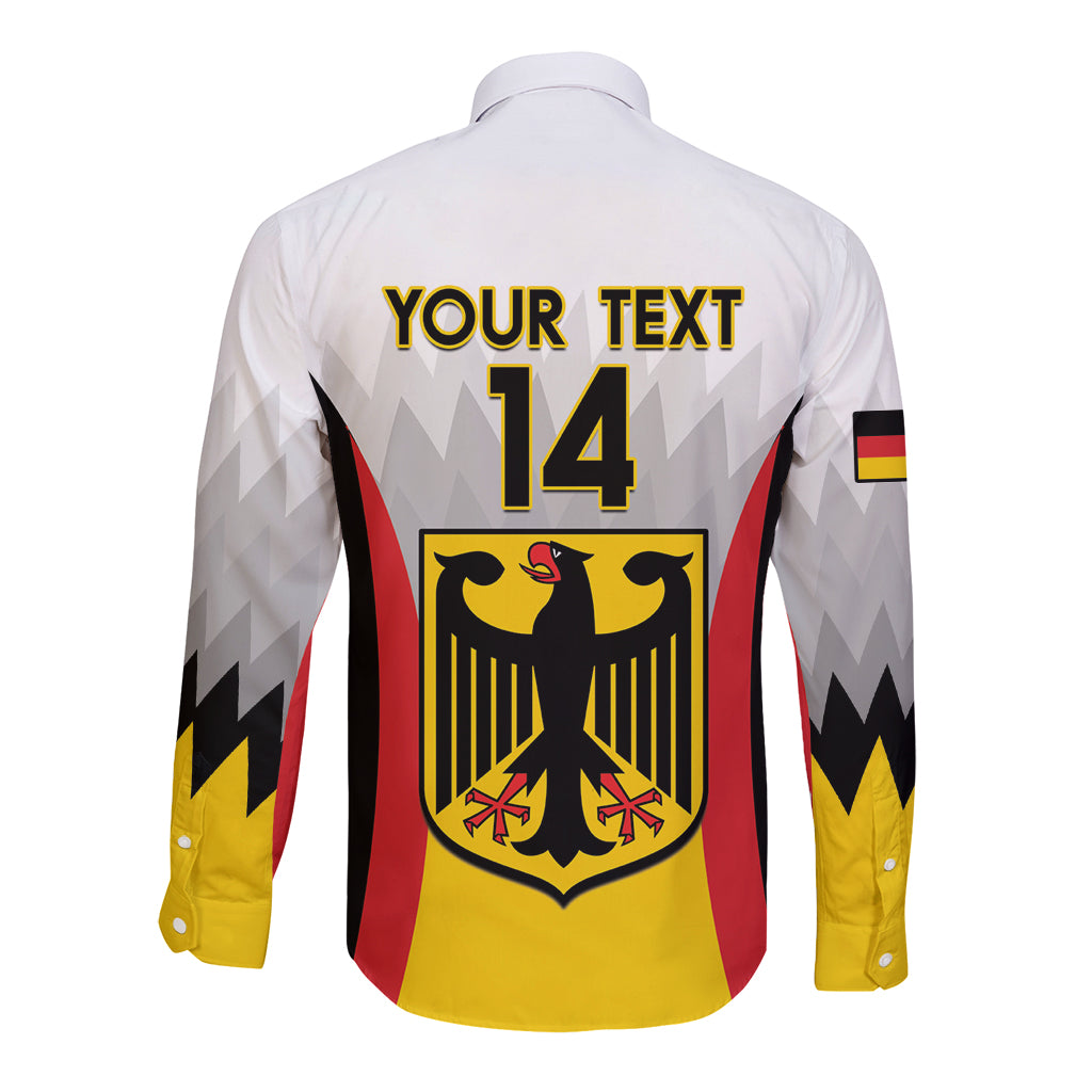 Custom Germany Football Long Sleeve Button Shirt 2024 Nationalelf - White Version - Wonder Print Shop