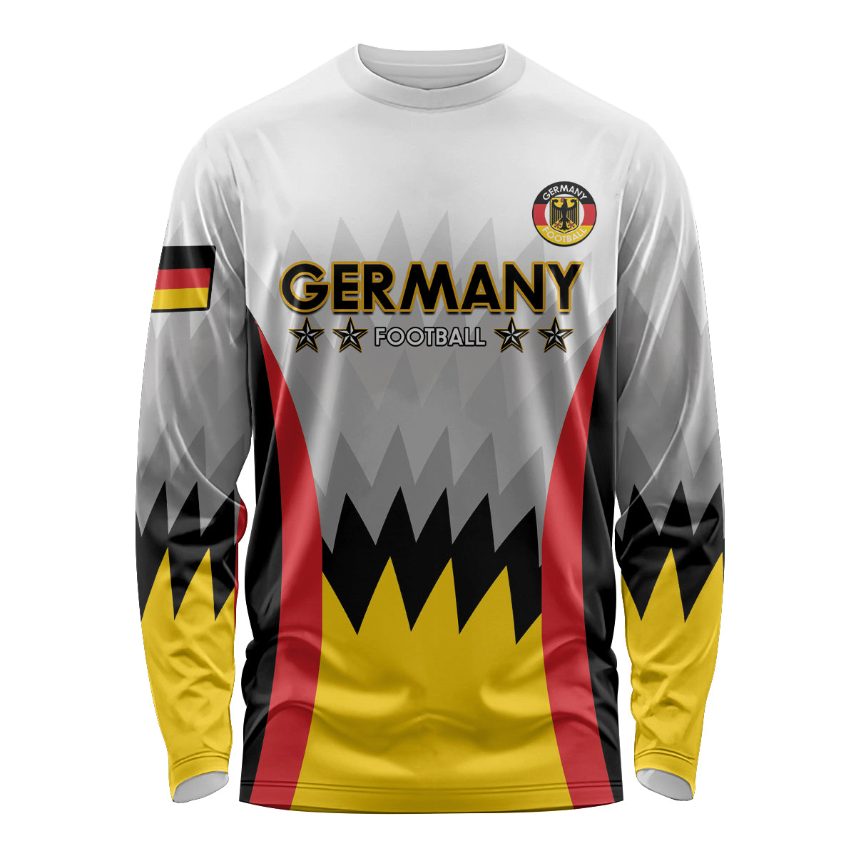 Custom Germany Football Long Sleeve Shirt 2024 Nationalelf - White Version - Wonder Print Shop