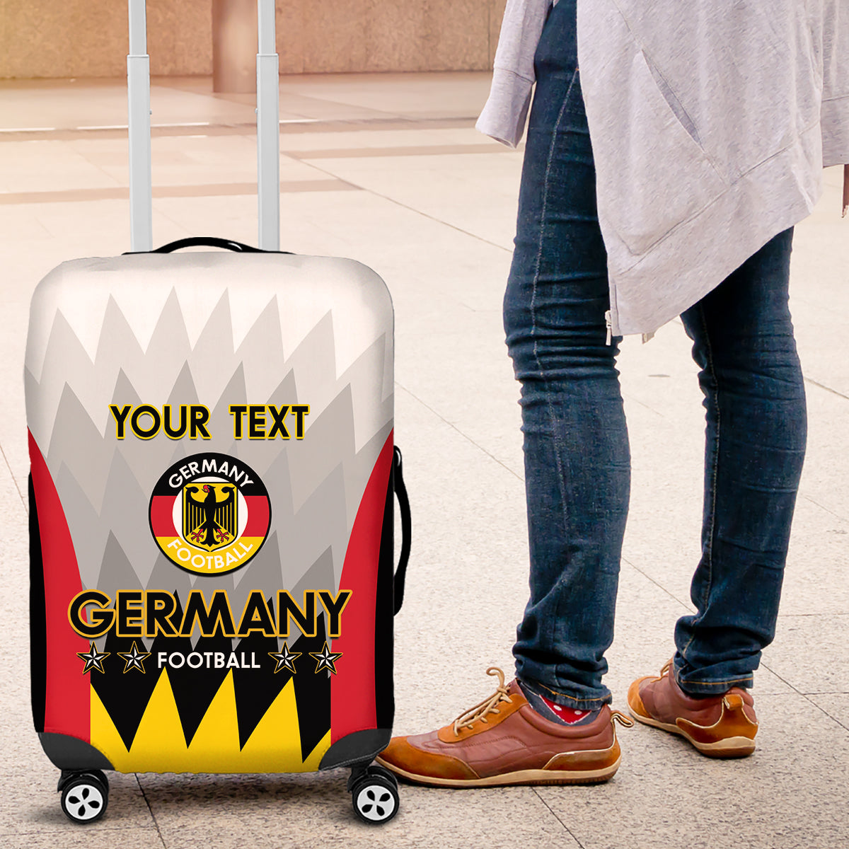 Custom Germany Football Luggage Cover 2024 Nationalelf - White Version - Wonder Print Shop