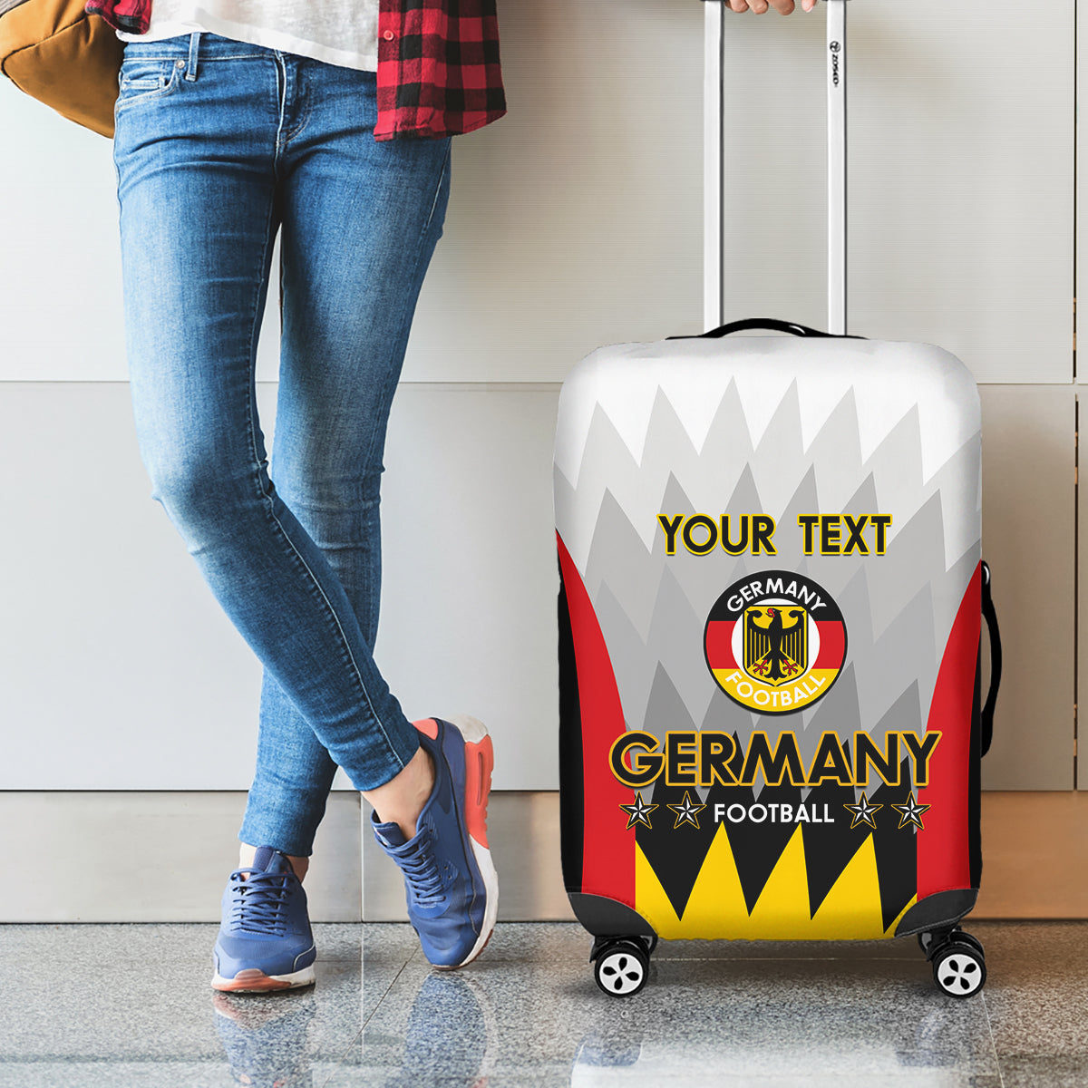 Custom Germany Football Luggage Cover 2024 Nationalelf - White Version - Wonder Print Shop