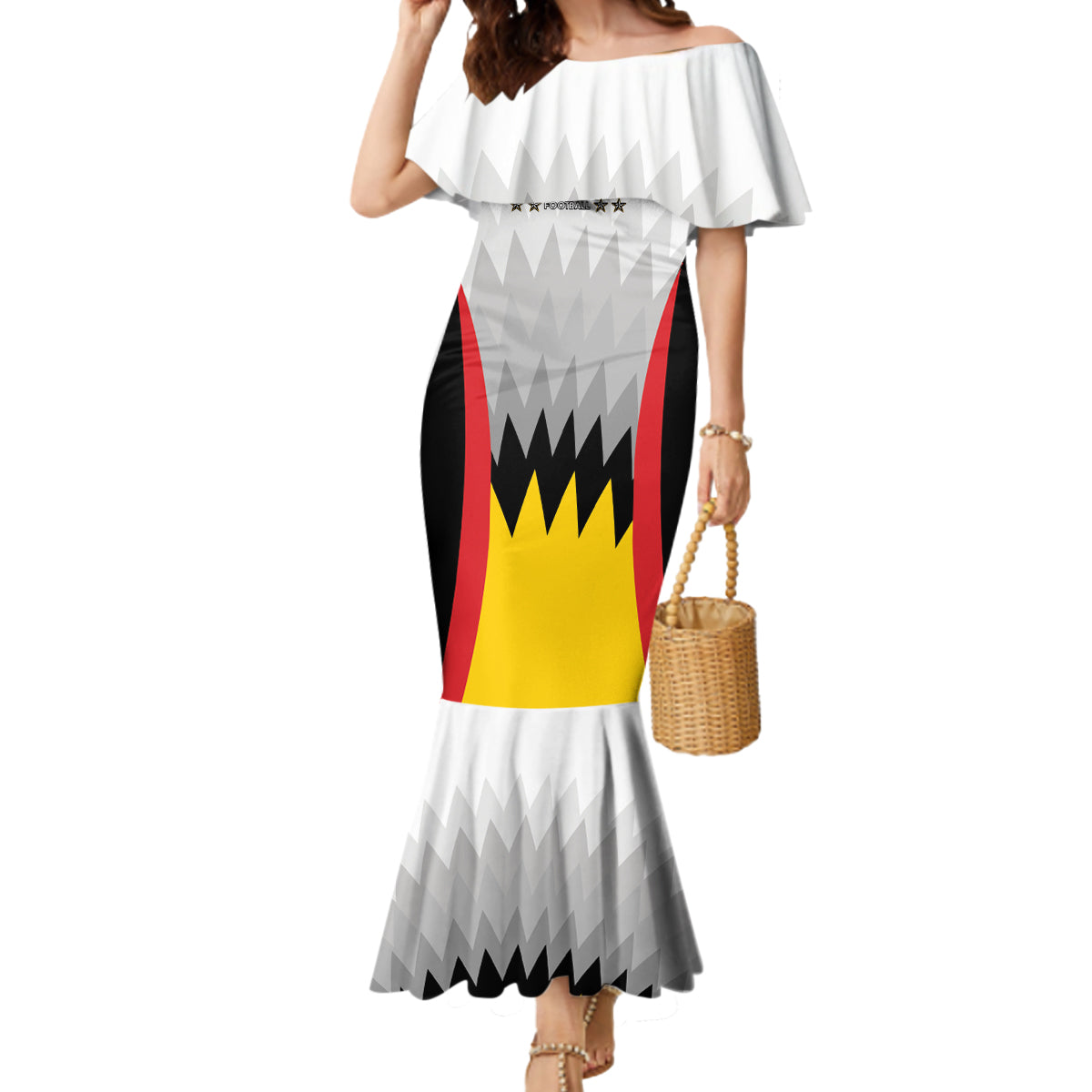 Custom Germany Football Mermaid Dress 2024 Nationalelf - White Version - Wonder Print Shop