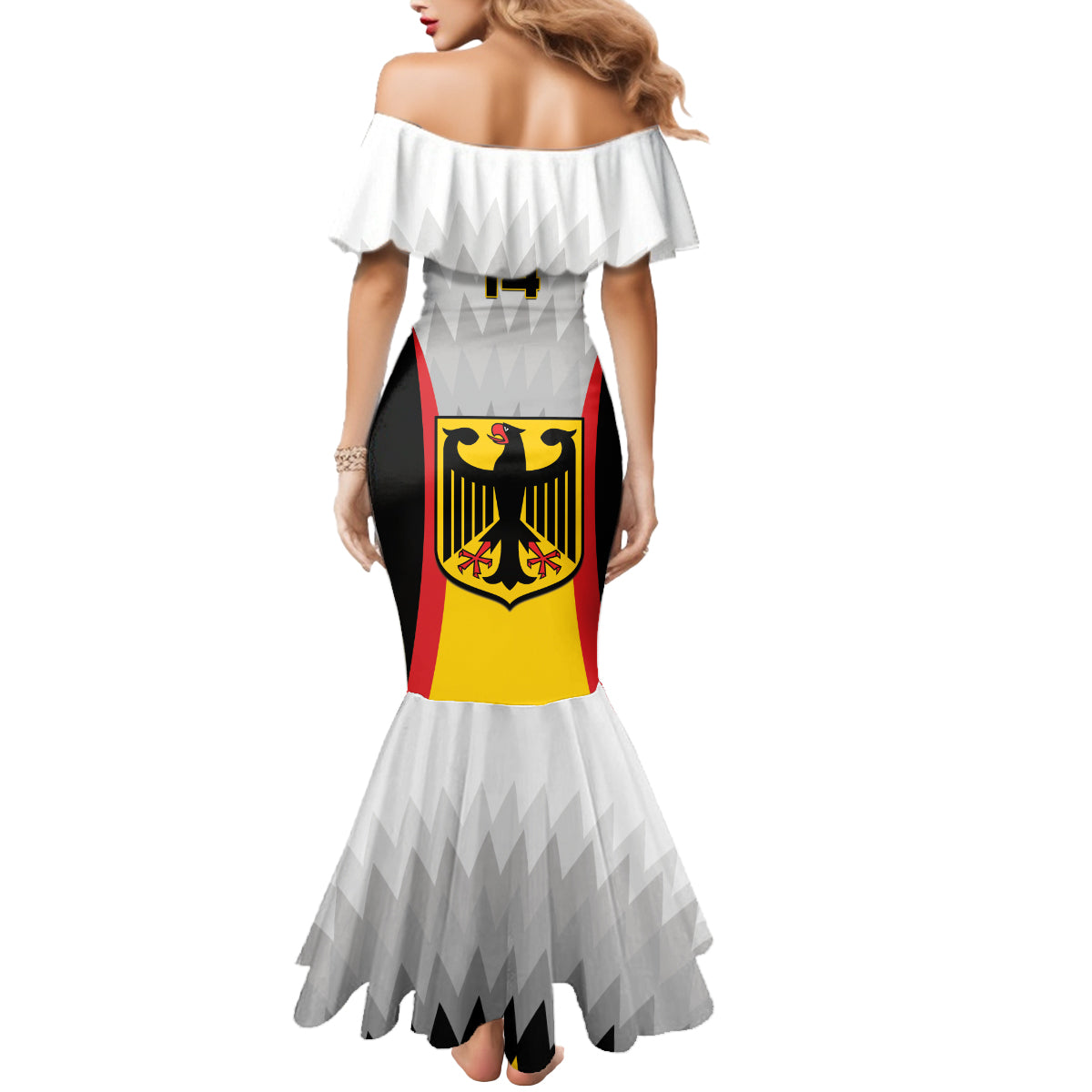 Custom Germany Football Mermaid Dress 2024 Nationalelf - White Version - Wonder Print Shop