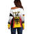 Custom Germany Football Off Shoulder Sweater 2024 Nationalelf - White Version