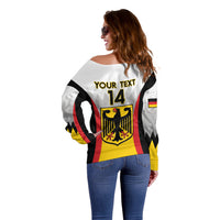 Custom Germany Football Off Shoulder Sweater 2024 Nationalelf - White Version - Wonder Print Shop