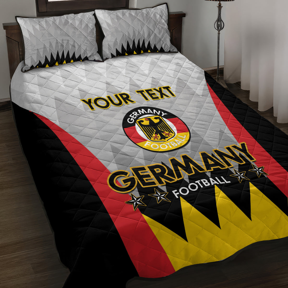 Custom Germany Football Quilt Bed Set 2024 Nationalelf - White Version