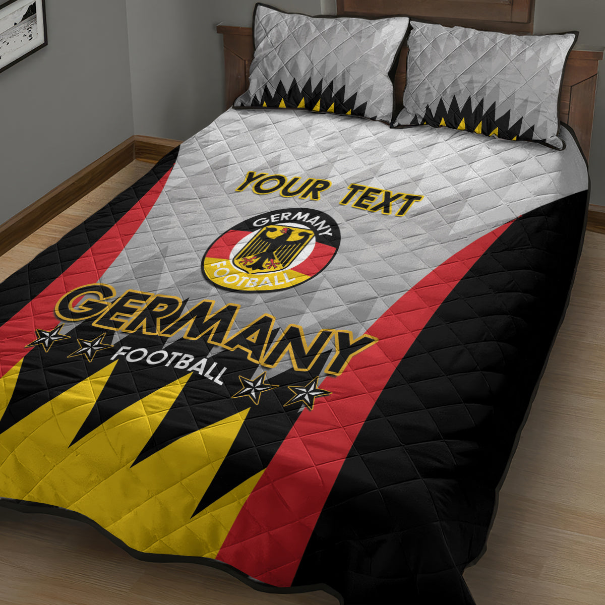 Custom Germany Football Quilt Bed Set 2024 Nationalelf - White Version - Wonder Print Shop