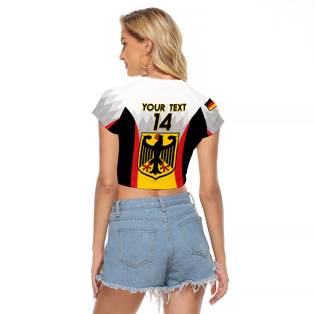 Custom Germany Football Raglan Cropped T Shirt 2024 Nationalelf - White Version - Wonder Print Shop